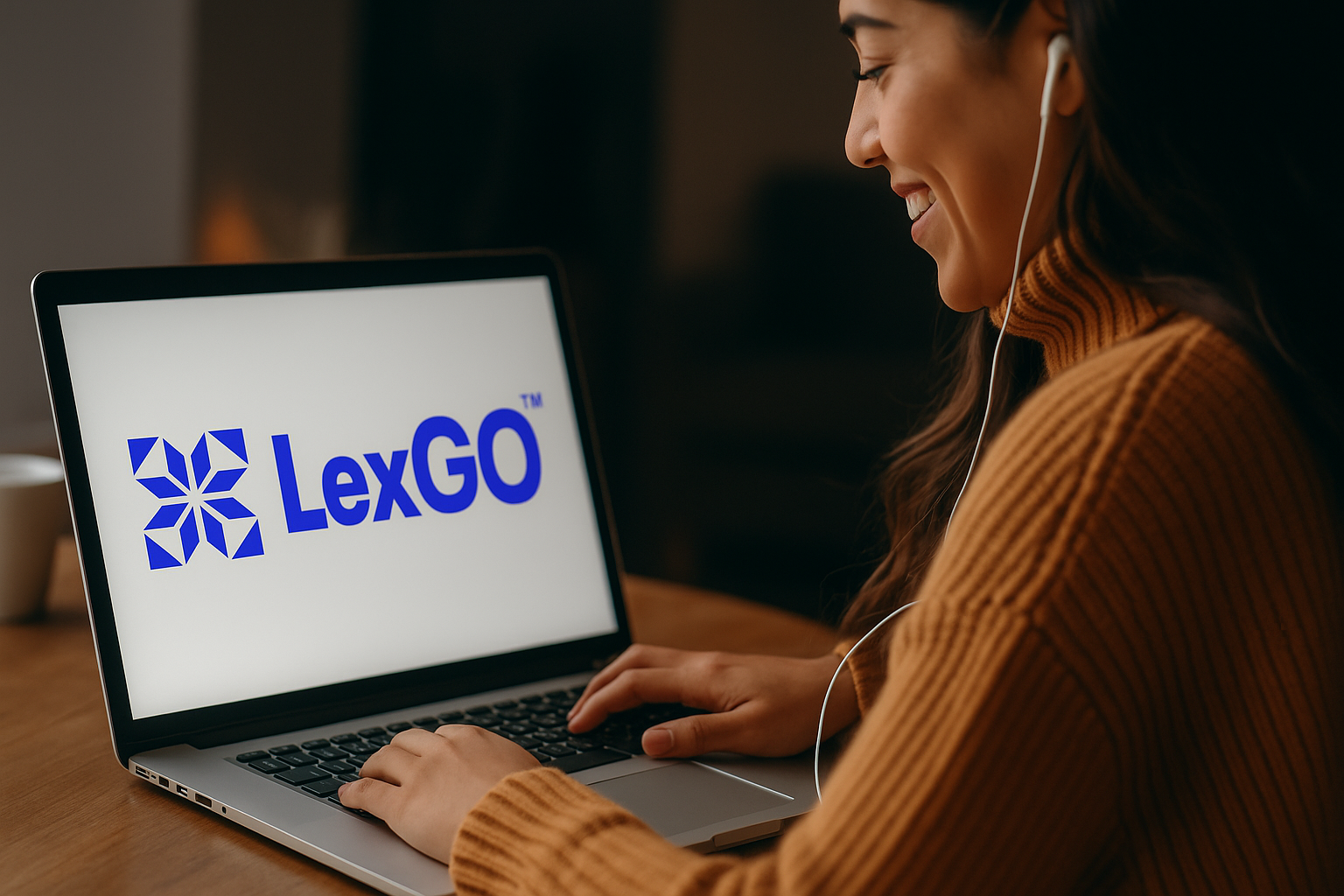 Persona usando LexGO desde computadora portátil en consulta legal virtual