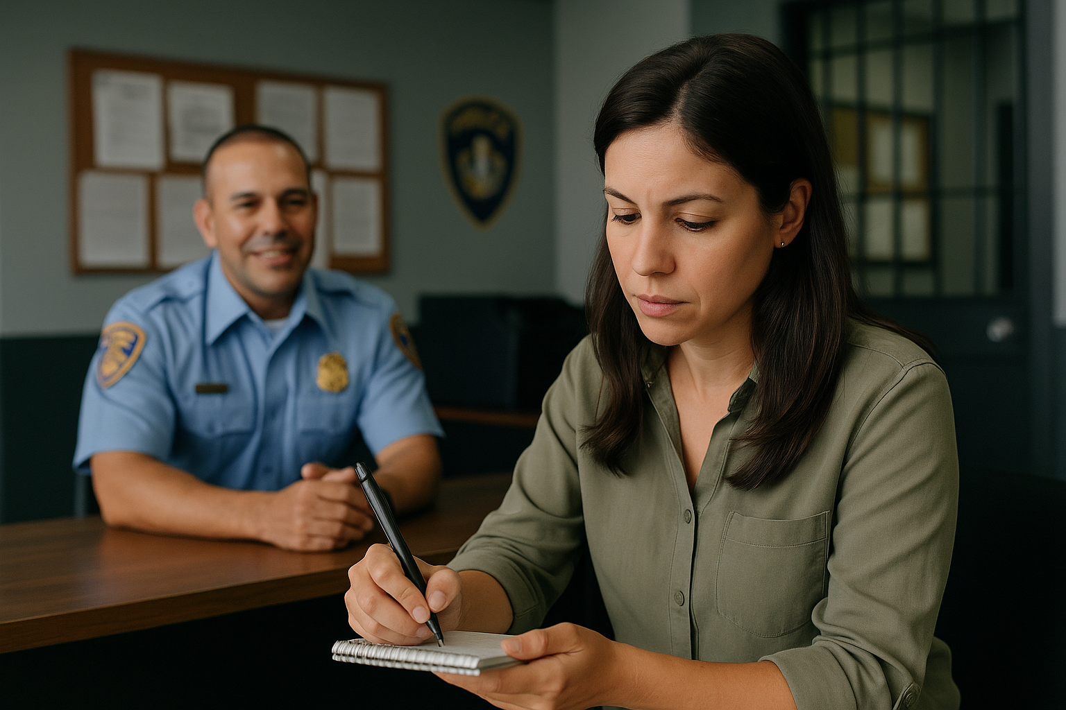 Mujer presentando una querella por maltrato animal ante un oficial de policía en Puerto Rico – LexGO